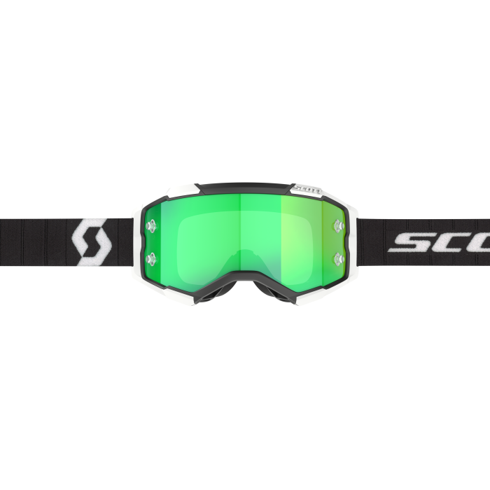 Scott Fury Black/White-Green Chrome Works Goggles - Model 2728281007279