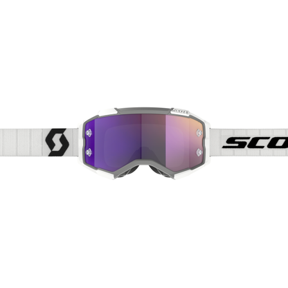 Scott Goggle Fury White/Black - Purple Chrome Works, Eye Protection for Extreme Sports