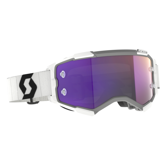 Scott Goggle Fury White/Black - Purple Chrome Works, Eye Protection for Extreme Sports