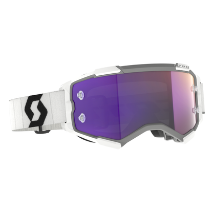 Scott Goggle Fury White/Black - Purple Chrome Works, Eye Protection for Extreme Sports