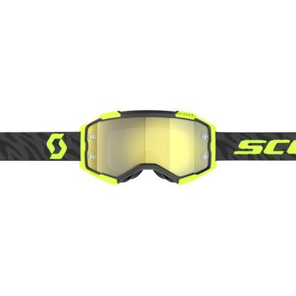 Scott Goggle Fury Zebra Black/Neon Yellow with Yellow Chrome Works – Eye Protection for Active Sports