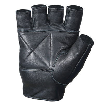 Rothco Fingerless Biker Gloves Size Large - Genuine Leather Motorcycle Gloves for Comfort and Protection