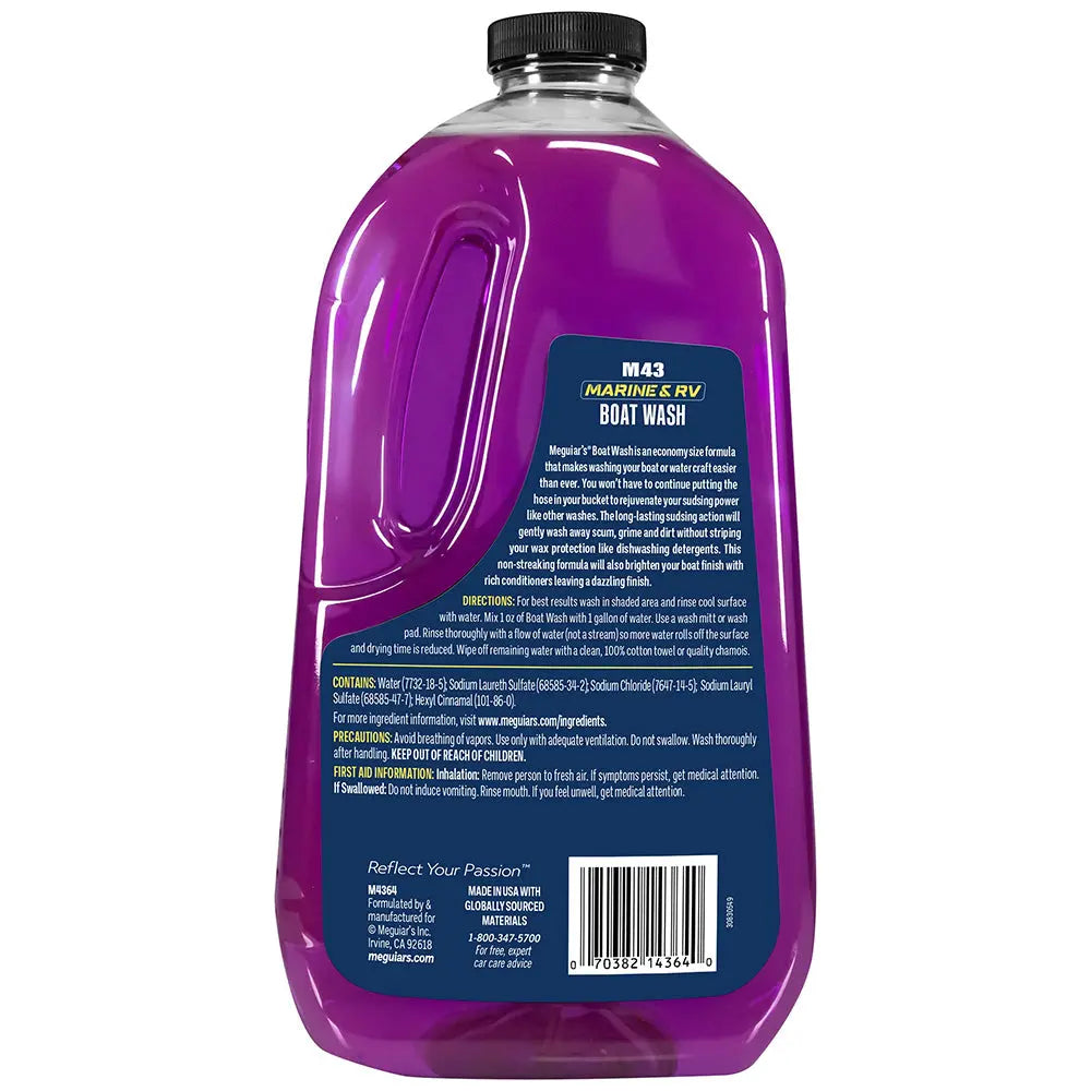 Meguiar's Marine Boat Soap #43 – 64oz Biodegradable Marine Wash for Effortless Cleaning