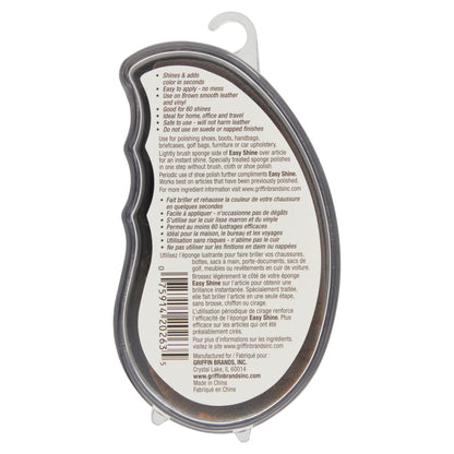 Griffin Easy Shine Sponge Brown - Quick & Convenient Leather Shoe Polishing