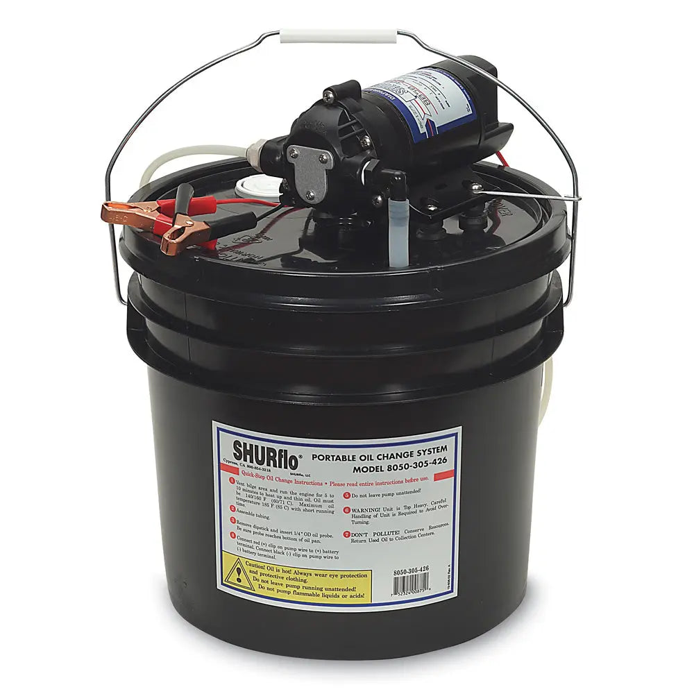 Shurflo by Pentair Oil Change Pump with 3.5 Gallon Bucket, 12 VDC, 1.5 GPM