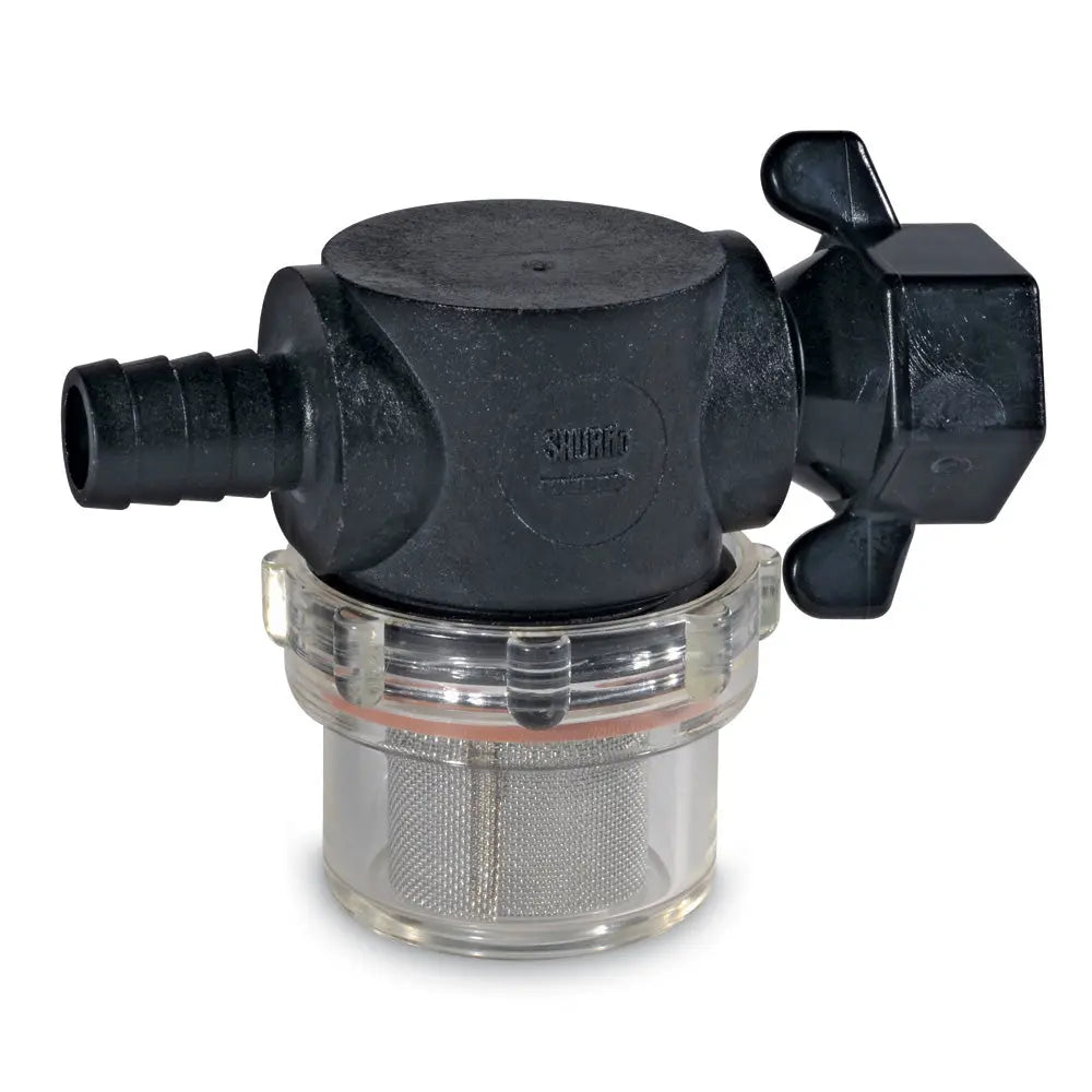 Shurflo by Pentair Swivel Nut Strainer – 1/2 inch Barb Inlet with Clear Bowl