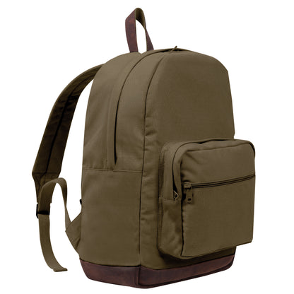 Rothco Vintage Canvas Teardrop Backpack with Leather Accents in Olive Drab