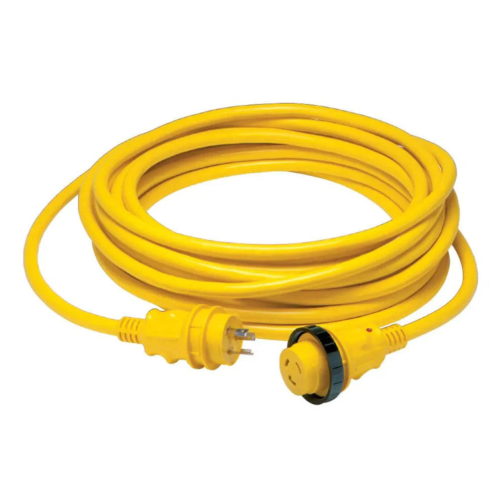 Marinco 30 Amp Power Cord Plus Cordset - 35 Feet, Marine-Grade, Yellow