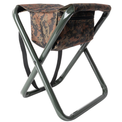 Rothco Deluxe Folding Stool with Pouch in Woodland Digital Camo, Part Number 4556
