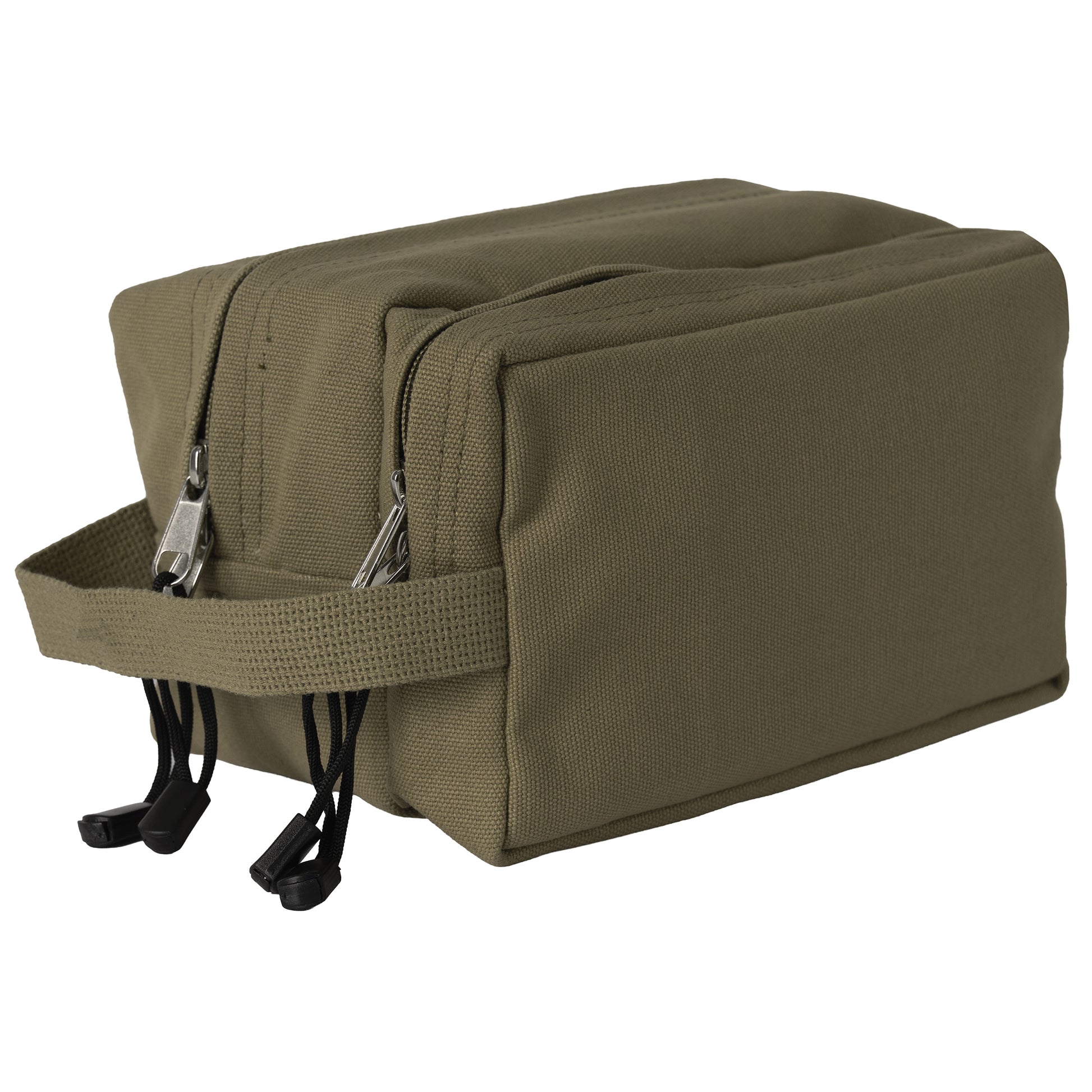 Rothco Canvas Dual Compartment Travel Kit Olive Drab - Durable Waterproof Toiletry Bag