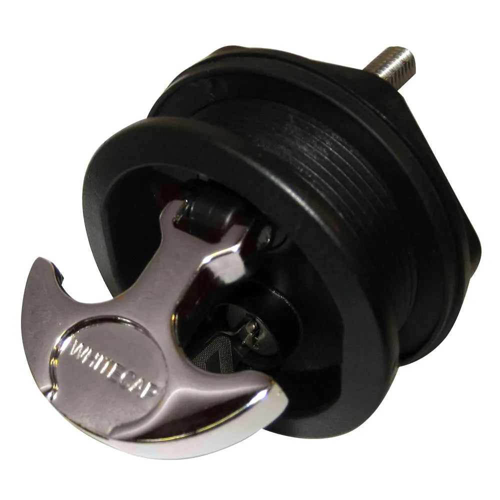 Whitecap T-Handle Latch S-0226BC Chrome Plated Zamac and Black Nylon Locking Mechanism for Freshwater Boats