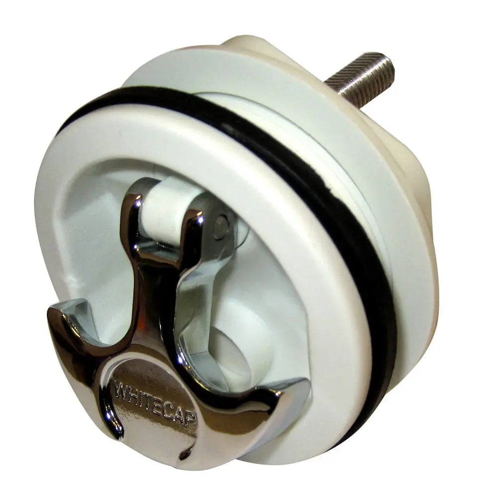 Whitecap S-0230WC T-Handle Latch – Chrome Plated Zamac and White Nylon for Freshwater Boats