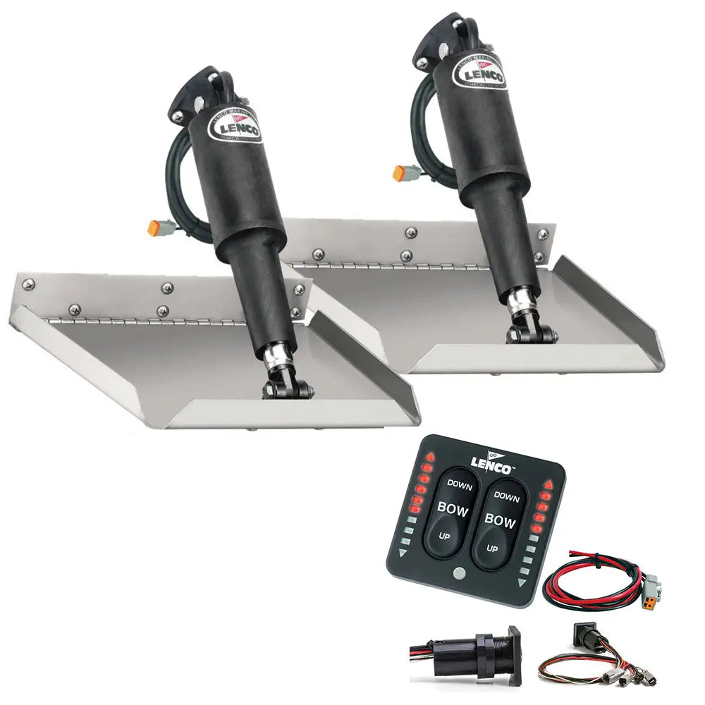 Lenco Marine Edge Mount Trim Tab Kit with LED Indicator Switch - Model TT9X12EI