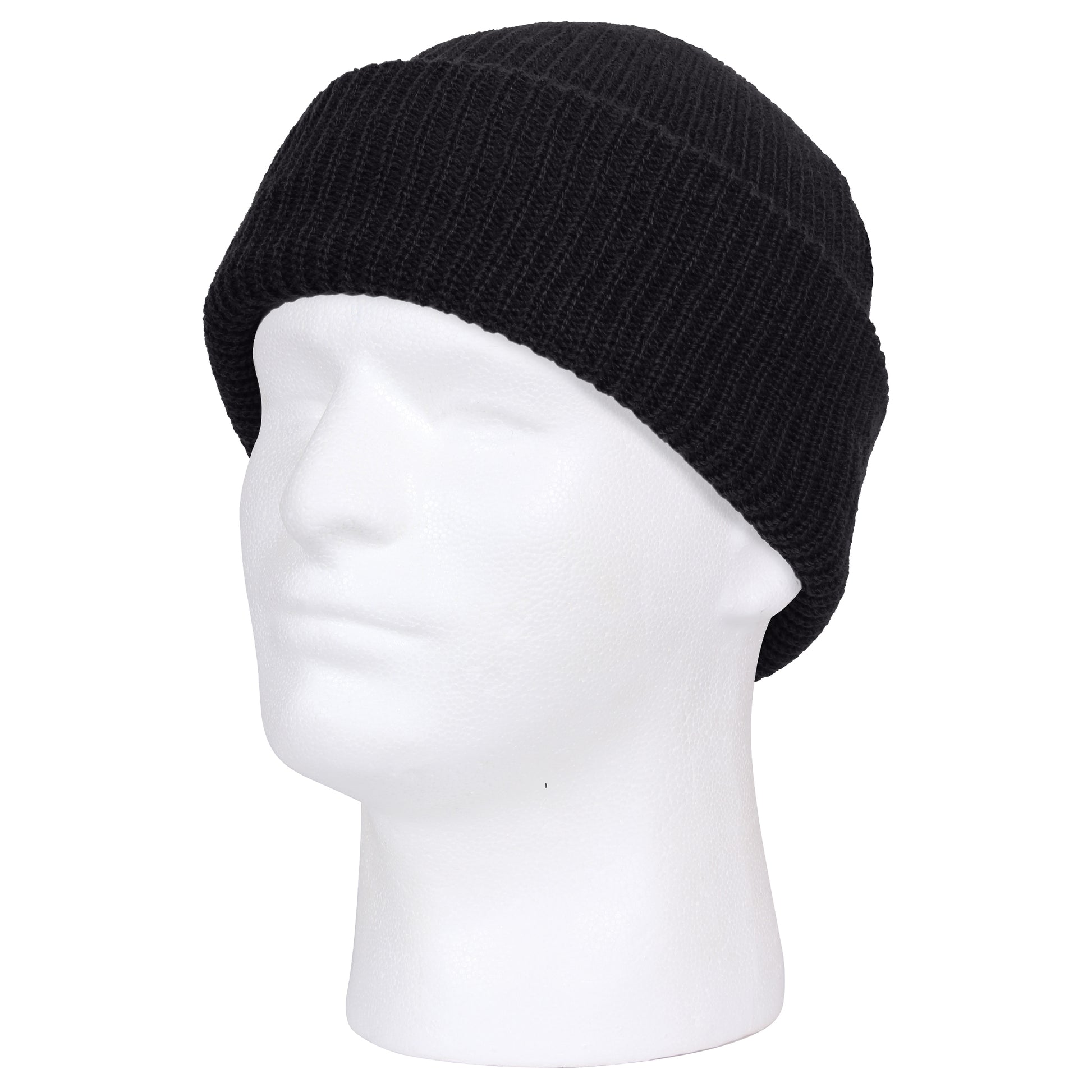Rothco Acrylic Watch Cap Black - Warm Double-Layer Winter Beanie
