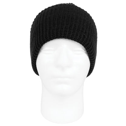 Rothco Acrylic Watch Cap Black - Warm Double-Layer Winter Beanie