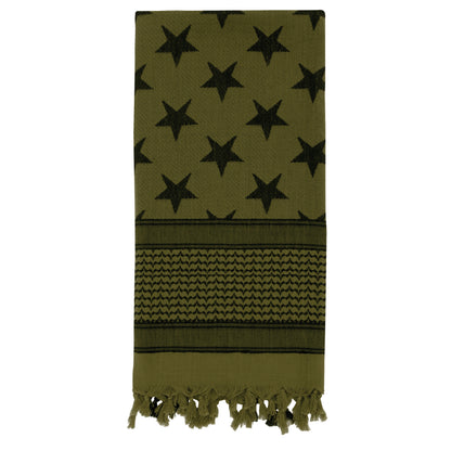 Rothco Stars and Stripes US Flag Shemagh Tactical Desert Keffiyeh Scarf in Olive Drab