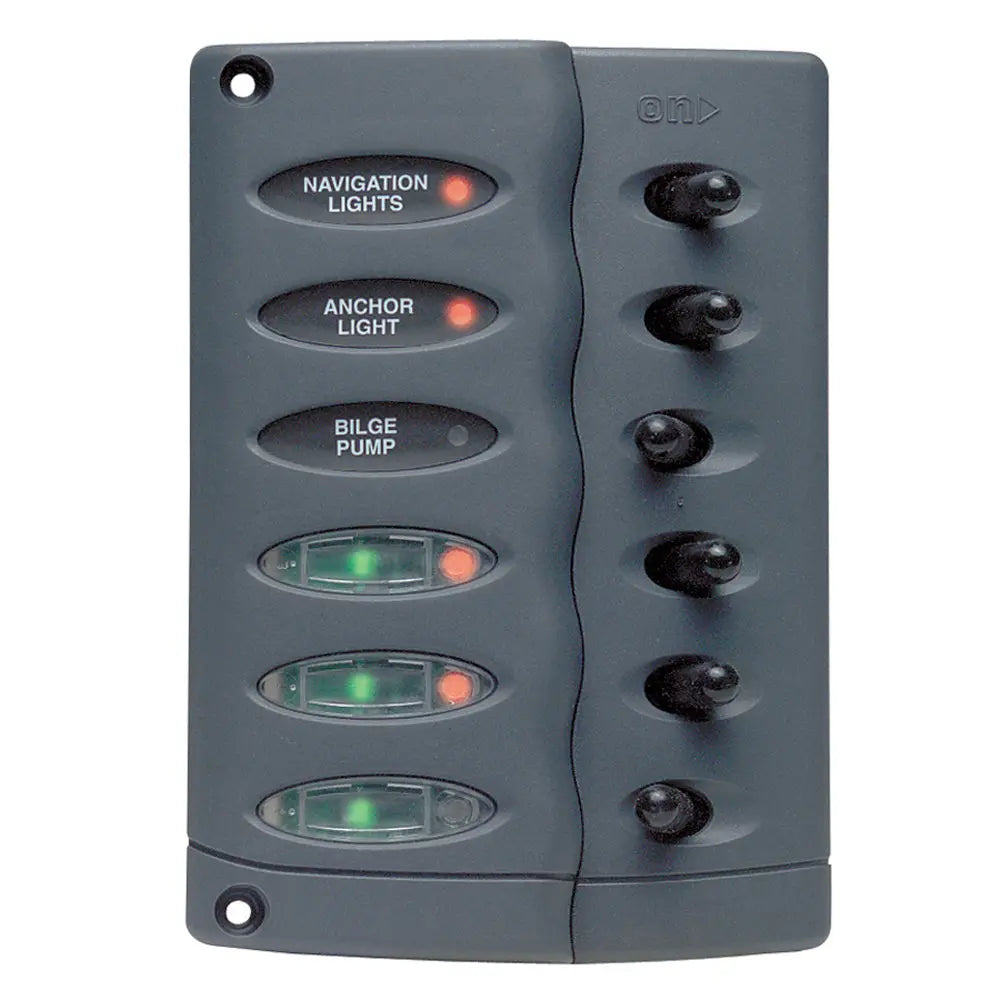 BEP Marine Contour Switch Panel - Waterproof 6 Way, Model CSP6