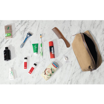 Rothco Canvas & Leather Travel Kit Black – Vintage-Inspired Toiletry Bag with Water-Resistant Cotton Canvas and Leather Accents