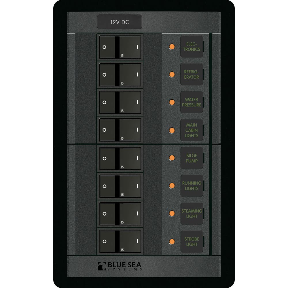 Blue Sea Systems 1200 12V DC 8-Position Vertical Power Distribution Panel