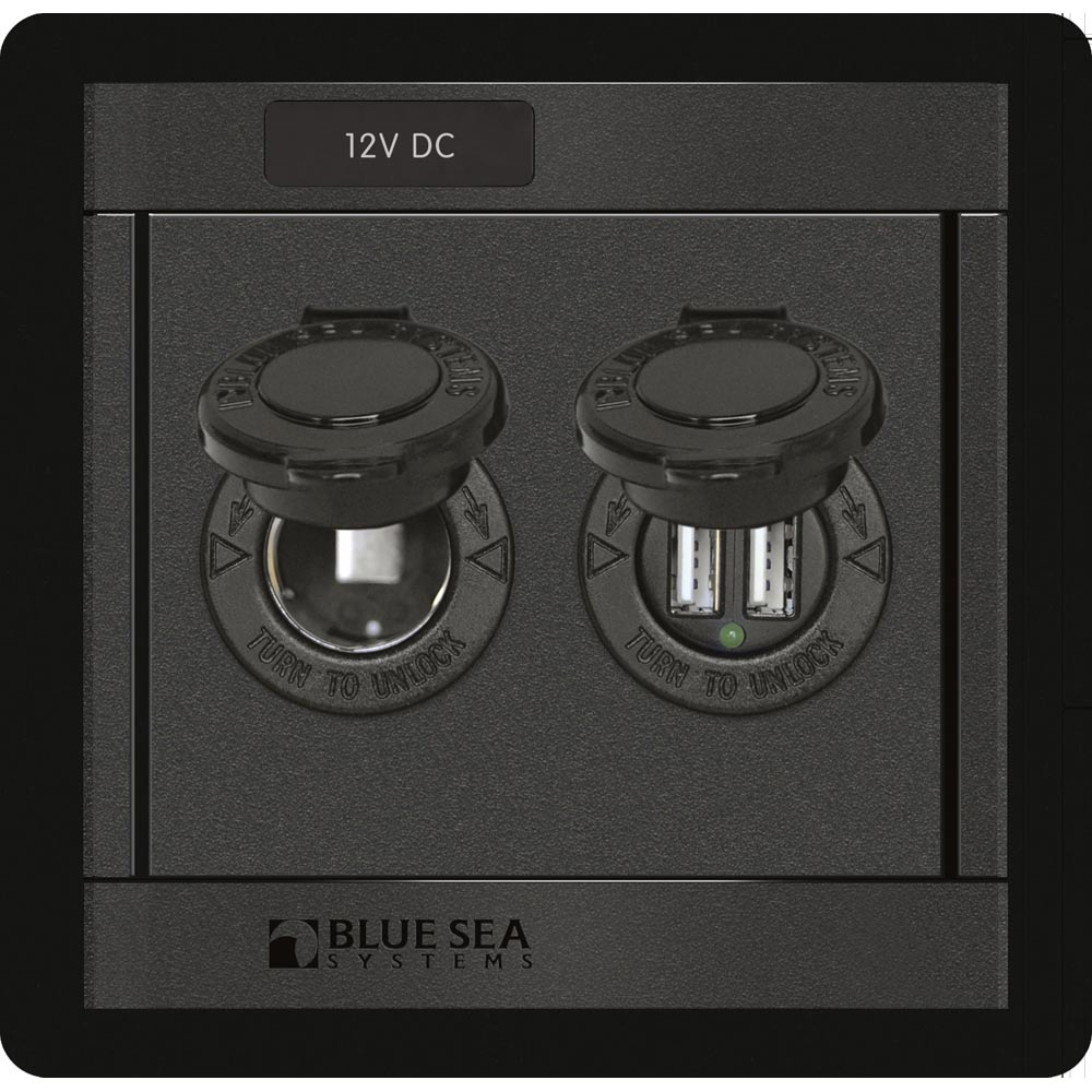 Blue Sea Systems 1478 360 Panel with 12V DC Socket and Dual USB Charger
