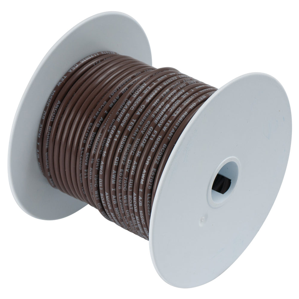 Ancor Brown 14 AWG Tinned Copper Wire - 100 Feet for Marine and Industrial Applications