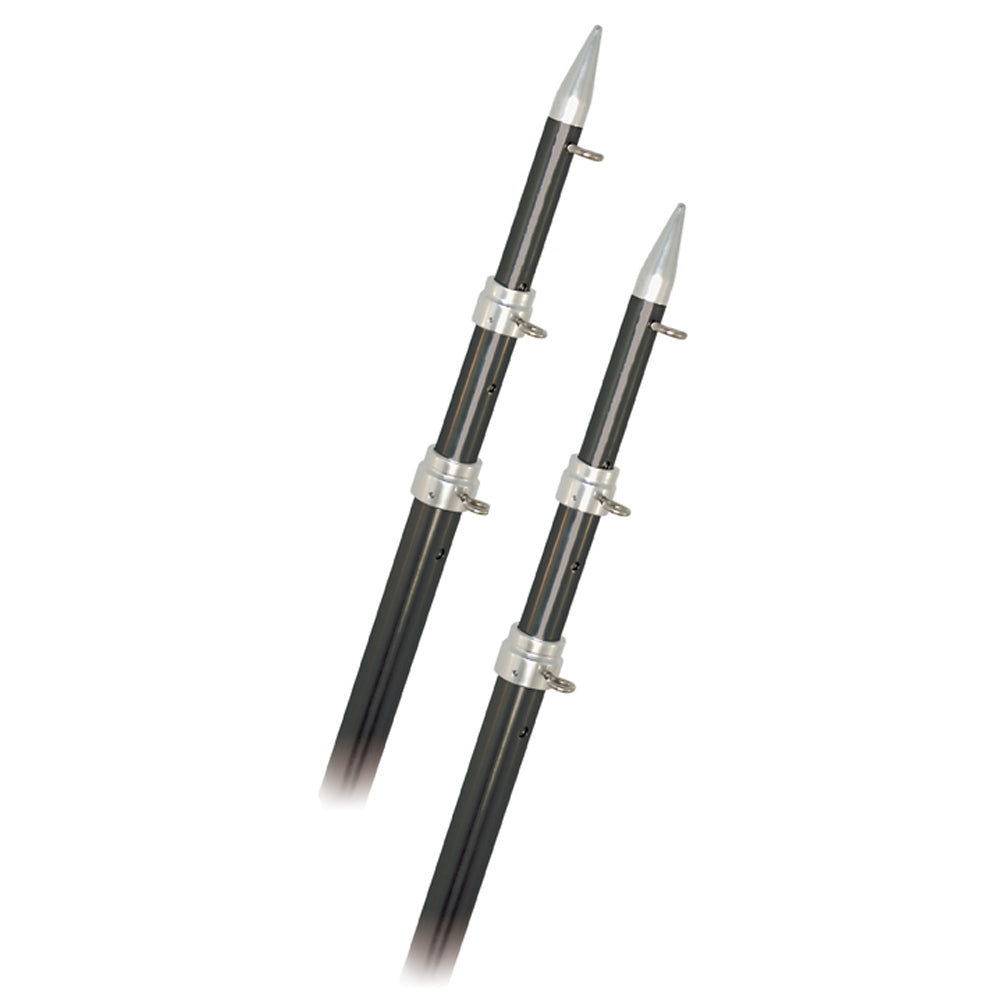 Rupp Marine 15' Telescopic Carbon Fiber Outrigger Poles with 1.5-inch Diameter - Silver