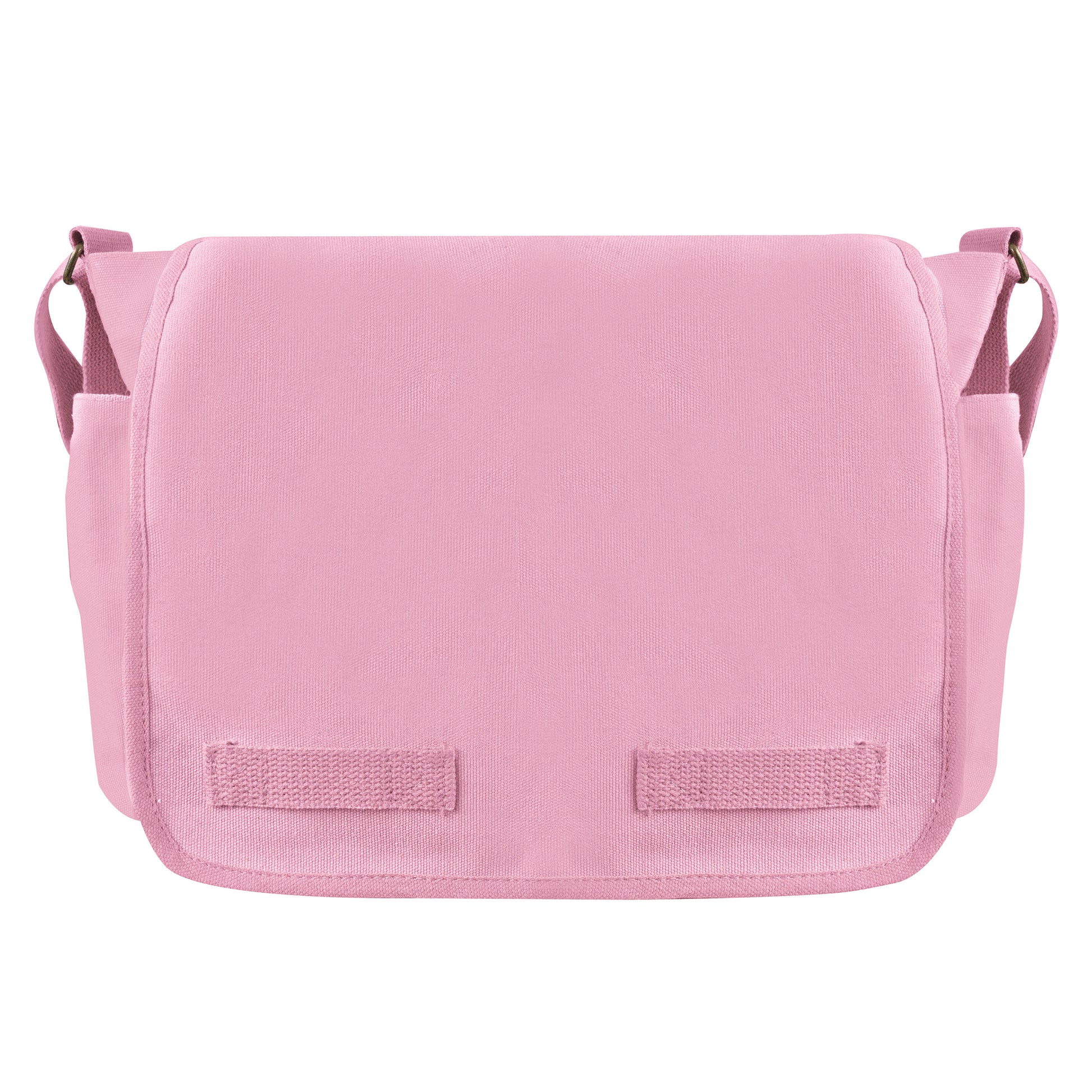 Rothco Classic Canvas Messenger Bag in Pink with Adjustable Strap and Multiple Pockets