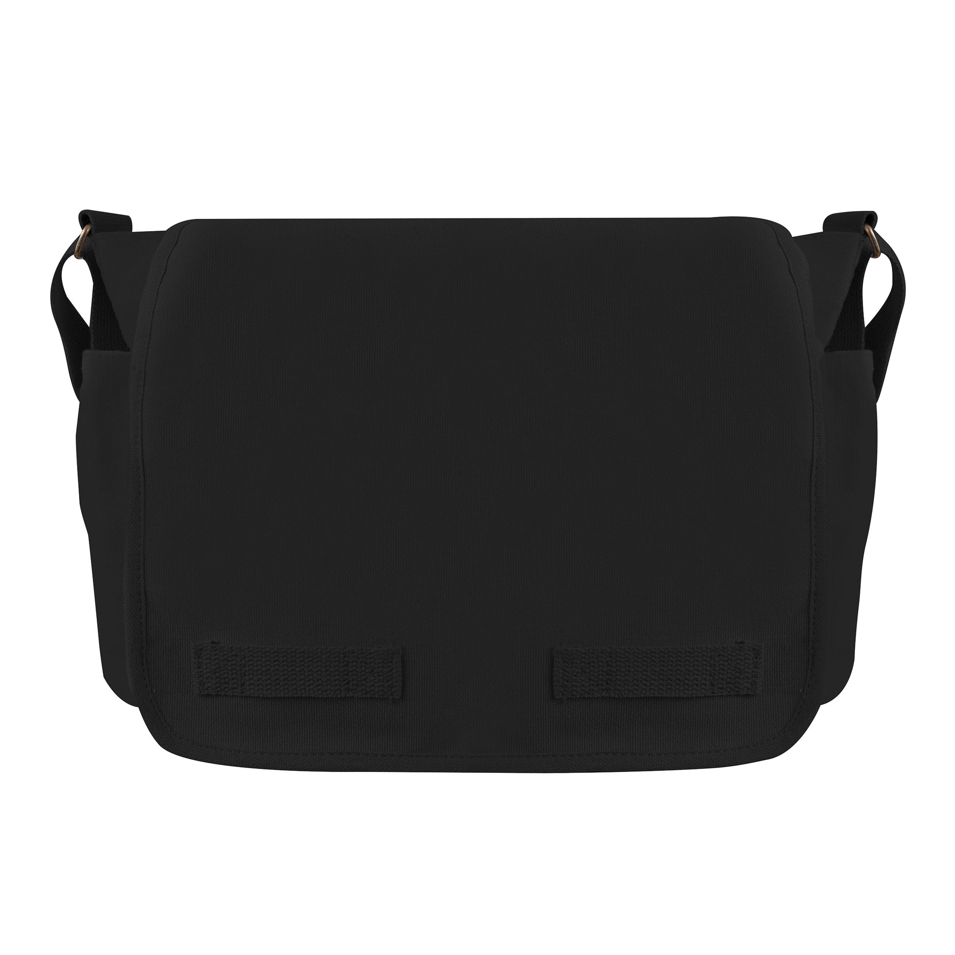 Rothco Classic Canvas Messenger Bag Black - Heavy-Duty Military Style with Adjustable Strap and Multiple Pockets