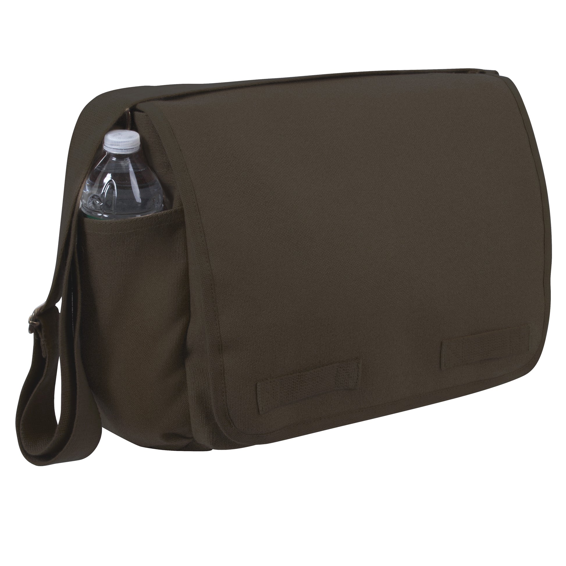 Rothco Classic Canvas Messenger Bag in Earth Brown – Heavy-Duty Military Style with Adjustable Strap