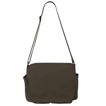 Rothco Classic Canvas Messenger Bag in Earth Brown – Heavy-Duty Military Style with Adjustable Strap