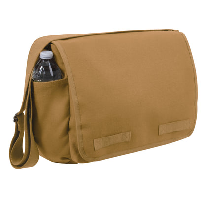 Rothco Classic Canvas Messenger Bag Coyote Brown – Heavy-Duty Military Style with Multiple Pockets and Adjustable Strap