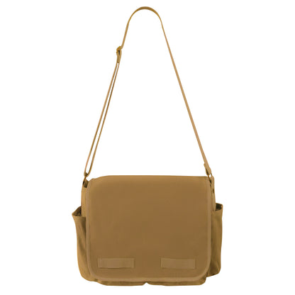 Rothco Classic Canvas Messenger Bag Coyote Brown – Heavy-Duty Military Style with Multiple Pockets and Adjustable Strap