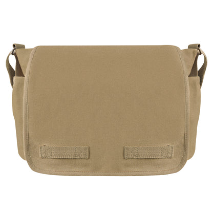 Rothco Classic Canvas Messenger Bag Khaki – Heavy-Duty Military-Style Shoulder Bag with Multiple Pockets and Adjustable Strap