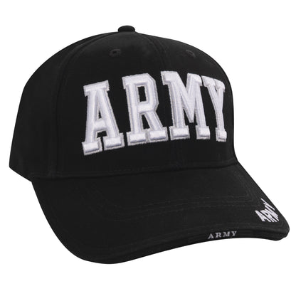 Rothco Deluxe Army Embroidered Low Profile Insignia Cap in Black