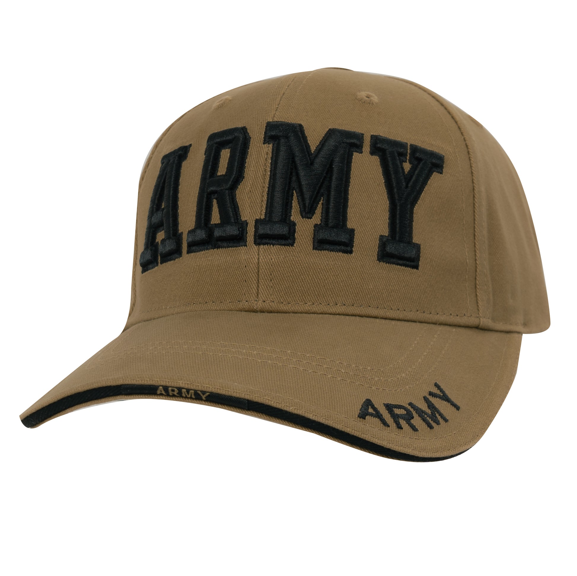 Rothco Deluxe Army Embroidered Low Profile Insignia Cap in Coyote Brown