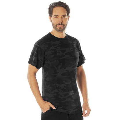 Rothco Camo T-Shirt Midnight Black Camo Size XL - Durable Military-Inspired Camouflage Apparel