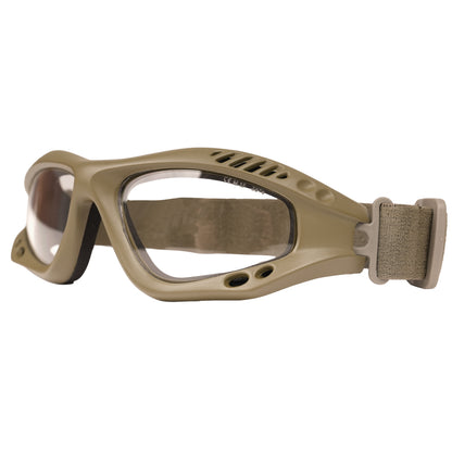 Rothco ANSI Rated Tactical Goggles in Coyote Brown / Clear, Part Number 1175