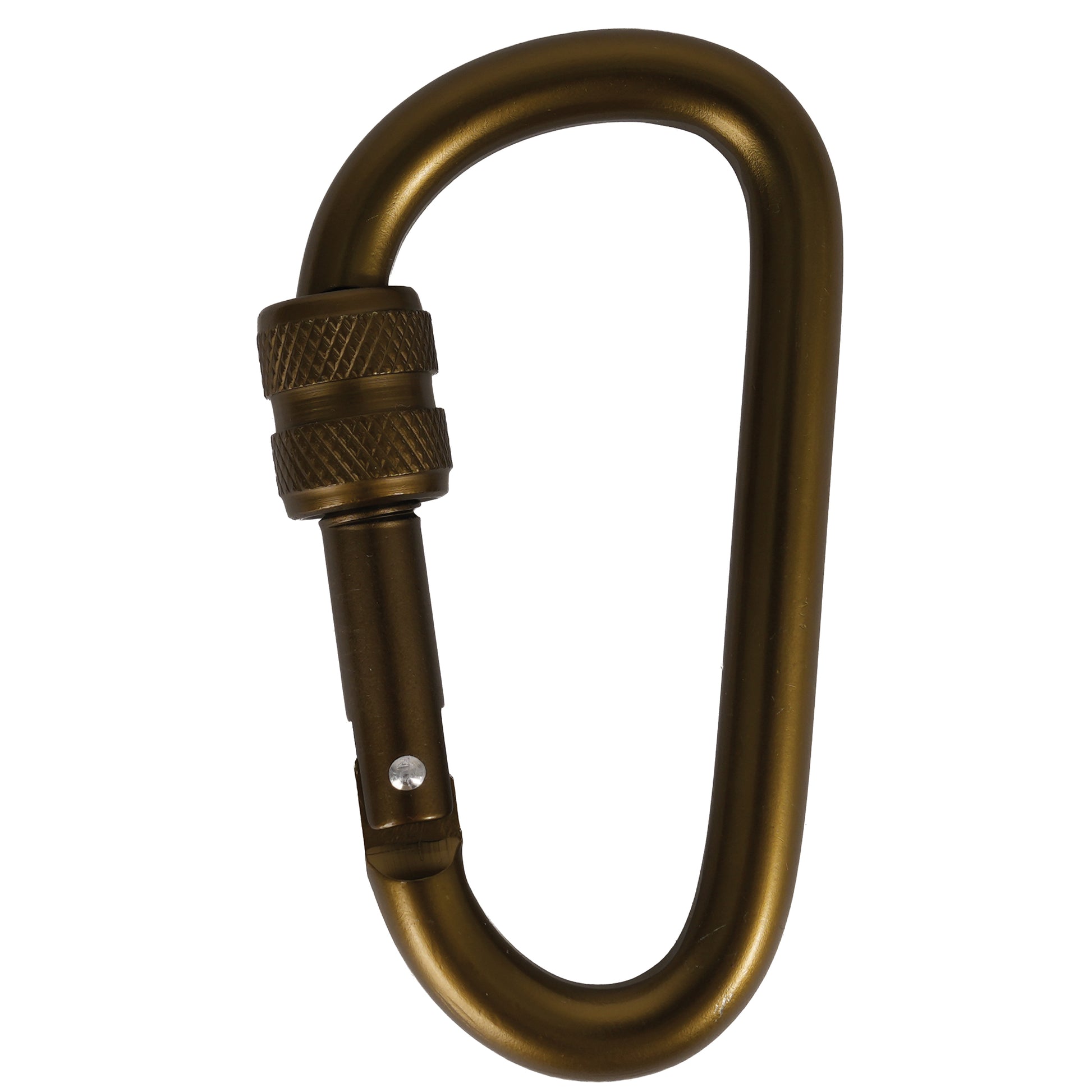 Rothco 80MM Locking Carabiner in Coyote Brown – Heavy-Duty Aluminum with Secure Threaded Barrel Lock