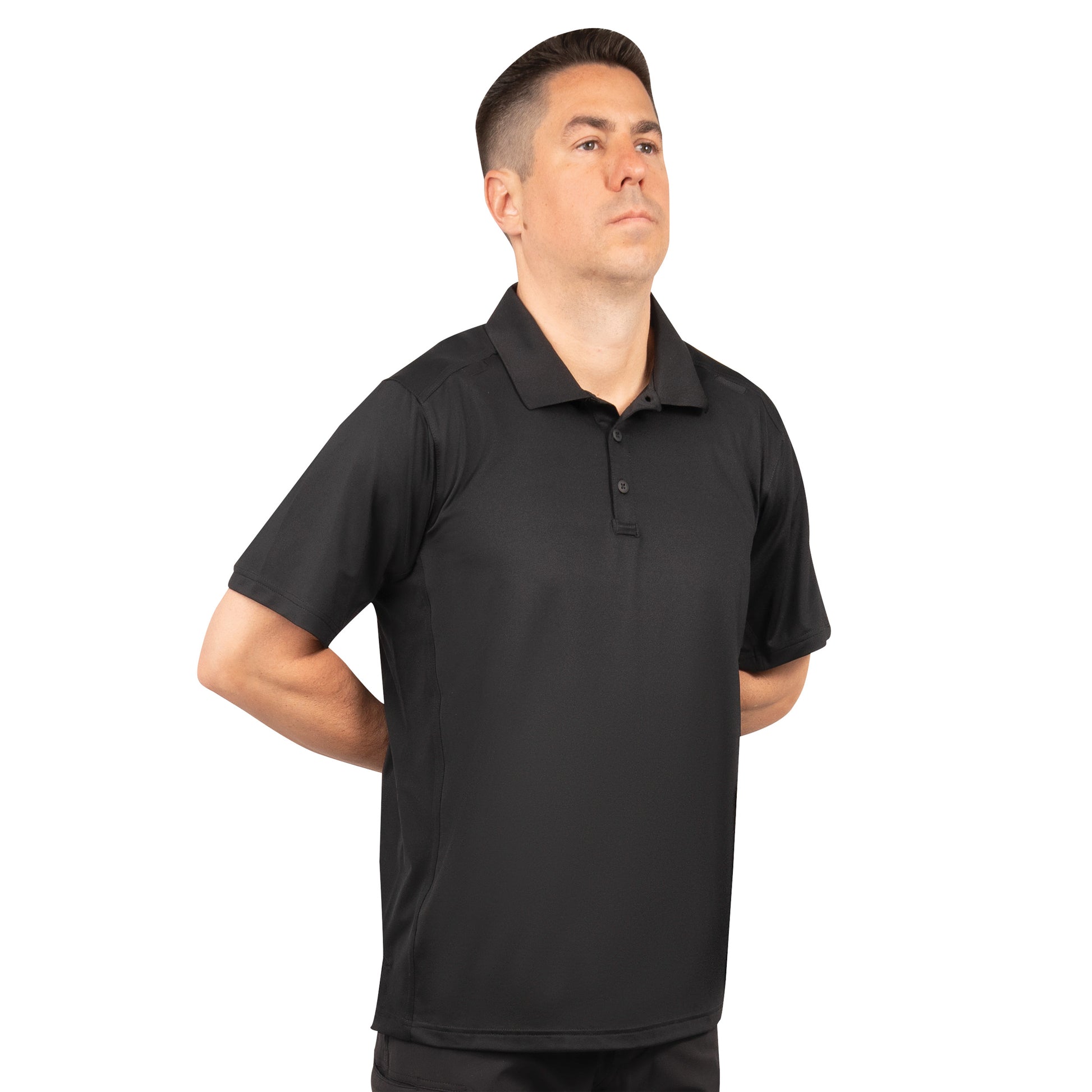 Rothco Performance Series Men's Tactical Polo Black Size M - High-Performance Duty Shirt