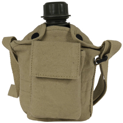 Rothco Vintage Canvas Canteen Cover with Shoulder Strap – Khaki, Part Number 614-KH