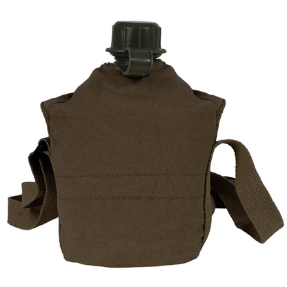 Rothco Vintage Canvas Canteen Cover with Shoulder Strap – Olive Drab, Part 614-OD