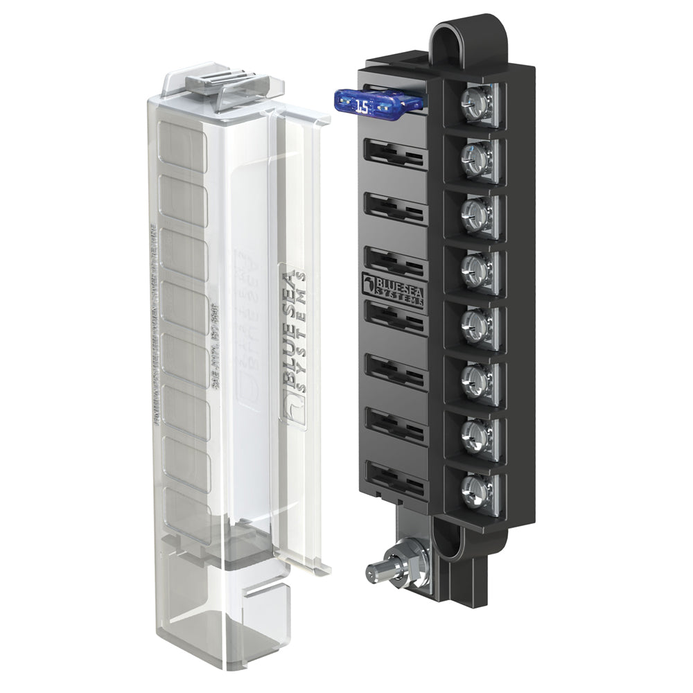 Blue Sea Systems ST Blade Compact Fuse Block - 8 Circuits with Cover