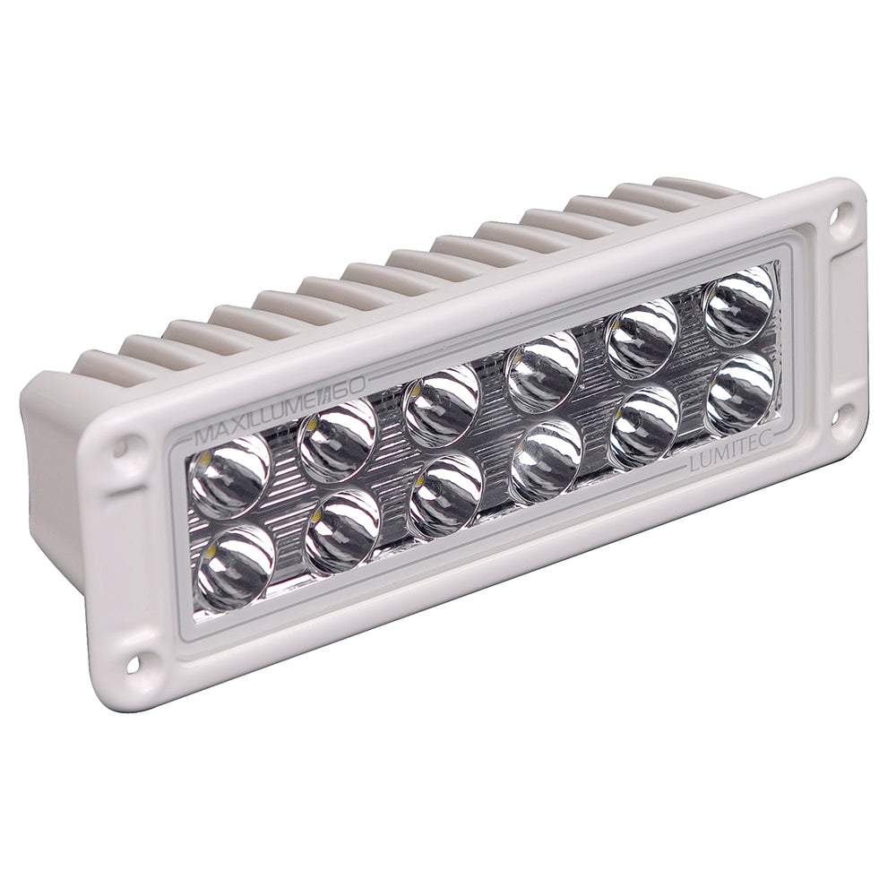 Lumitec Maxillumeh60 Flush Mount Flood Light with White Housing and Dimming