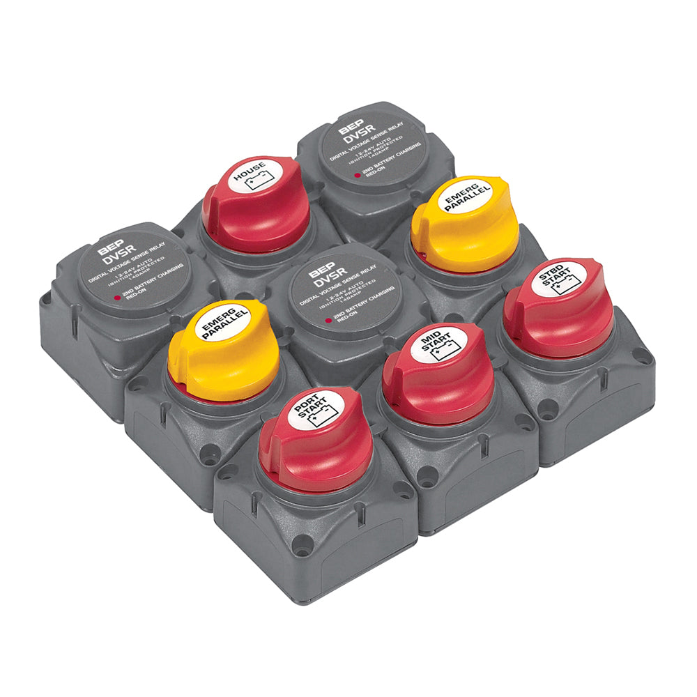 BEP Marine Battery Distribution Cluster for Triple Outboard Engines with Four Battery Banks - Part 719-140A-DVSR