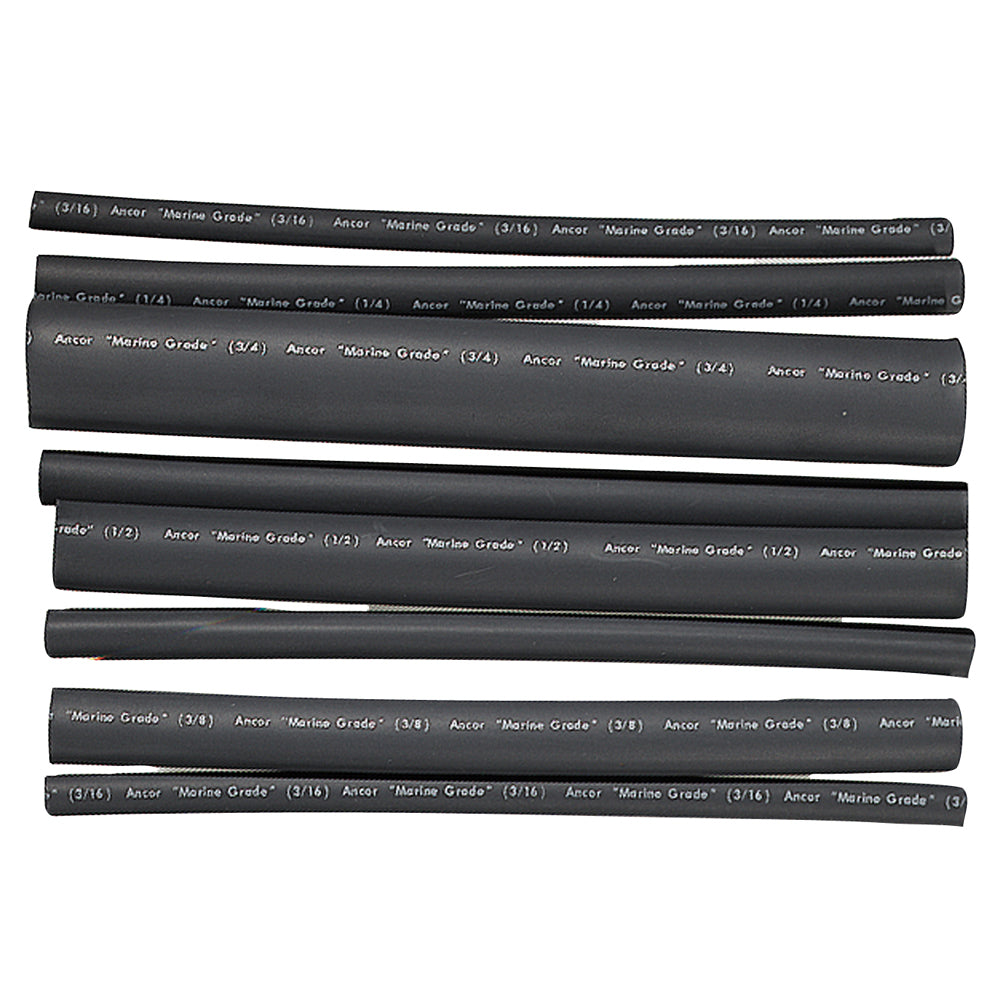 Ancor Adhesive Lined Heat Shrink Tubing - 8-Pack, 6 Inch, Black, 20-2/0 AWG
