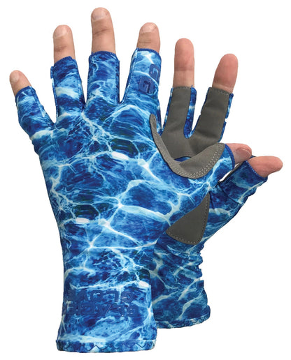 Glacier Glove Islamorada Sun Gl Blue Camo Extra Large Fishing Gloves