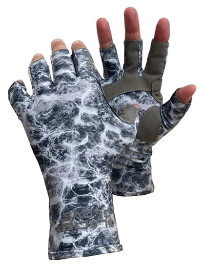 Glacier Glove Islamorada Sun Gloves Gray Camo Medium – UV Protection & Lightweight Comfort