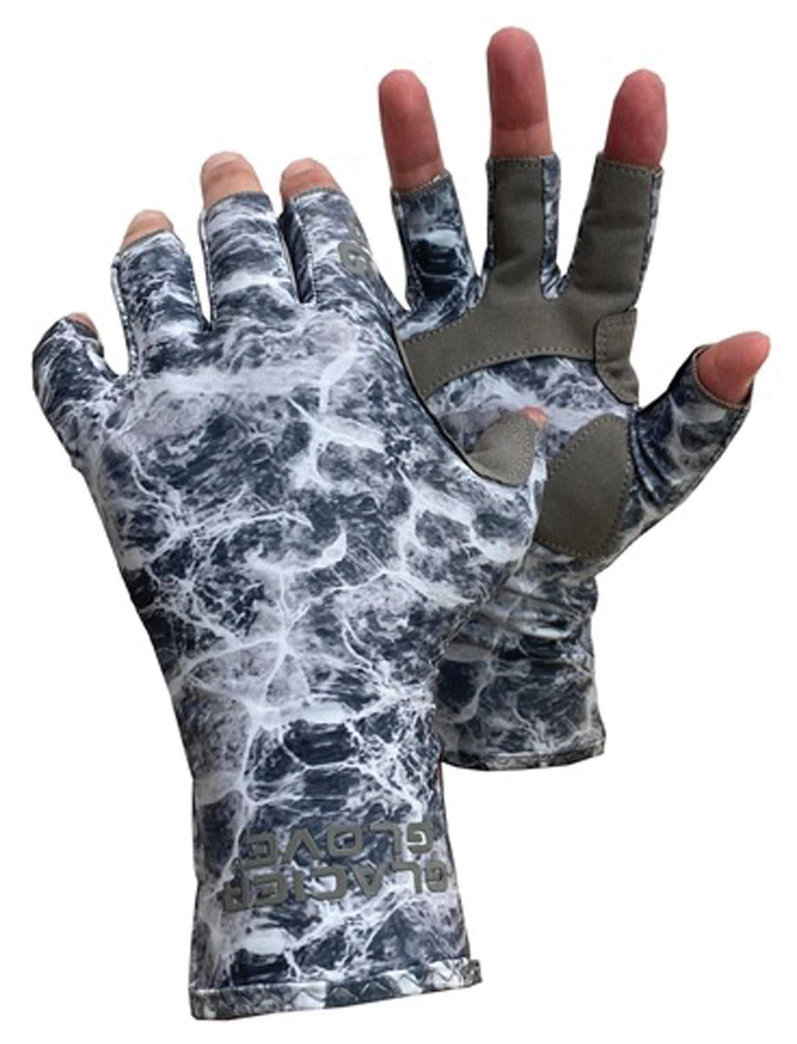 Glacier Glove Islamorada Sun Gloves Gray Camo Large