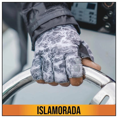 Glacier Glove Islamorada Sun Gloves Gray Camo Large
