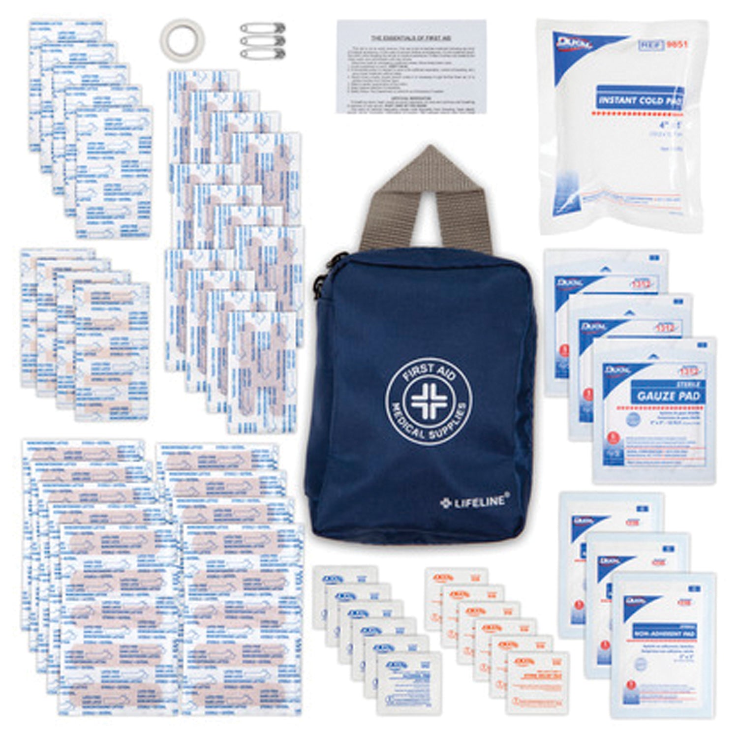 LIFELINE Essential First Aid Kit 125 Piece for Home and Travel